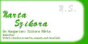 marta szikora business card